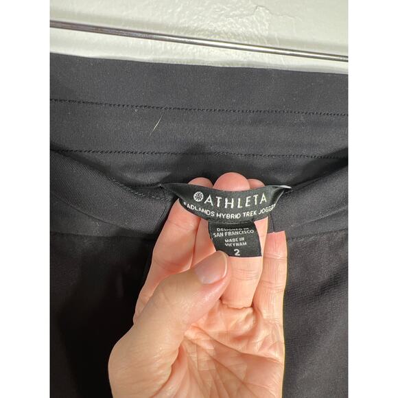 Athleta Headlands Hybrid Trek Jogger Black Pant Pockets Women's 2 XS Trail Gym - Picture 8 of 12